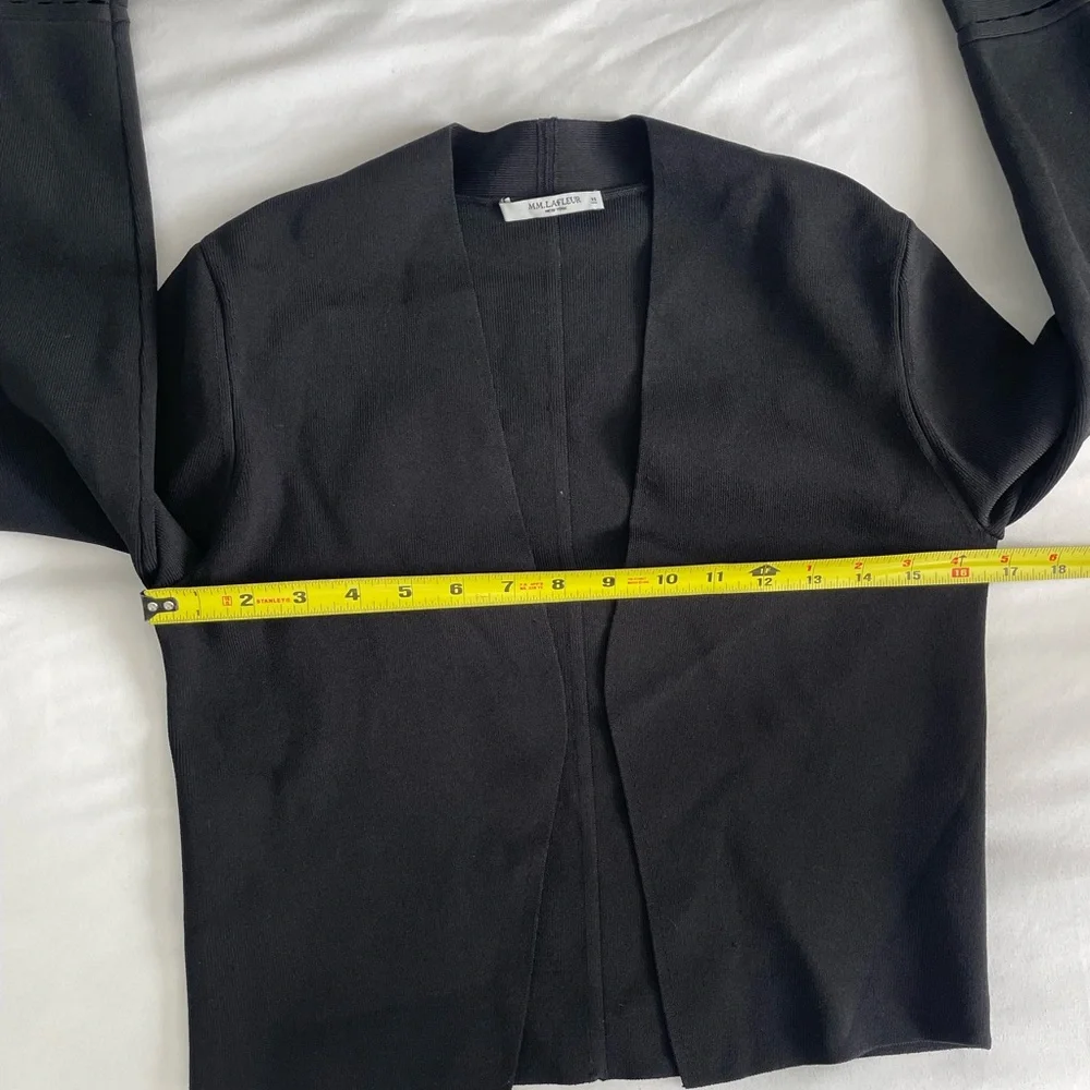 MM Lafleur "Sant Ambroeus" Jardigan Black Cropped Open Front Cardigan Jacket - Picture 17 of 17